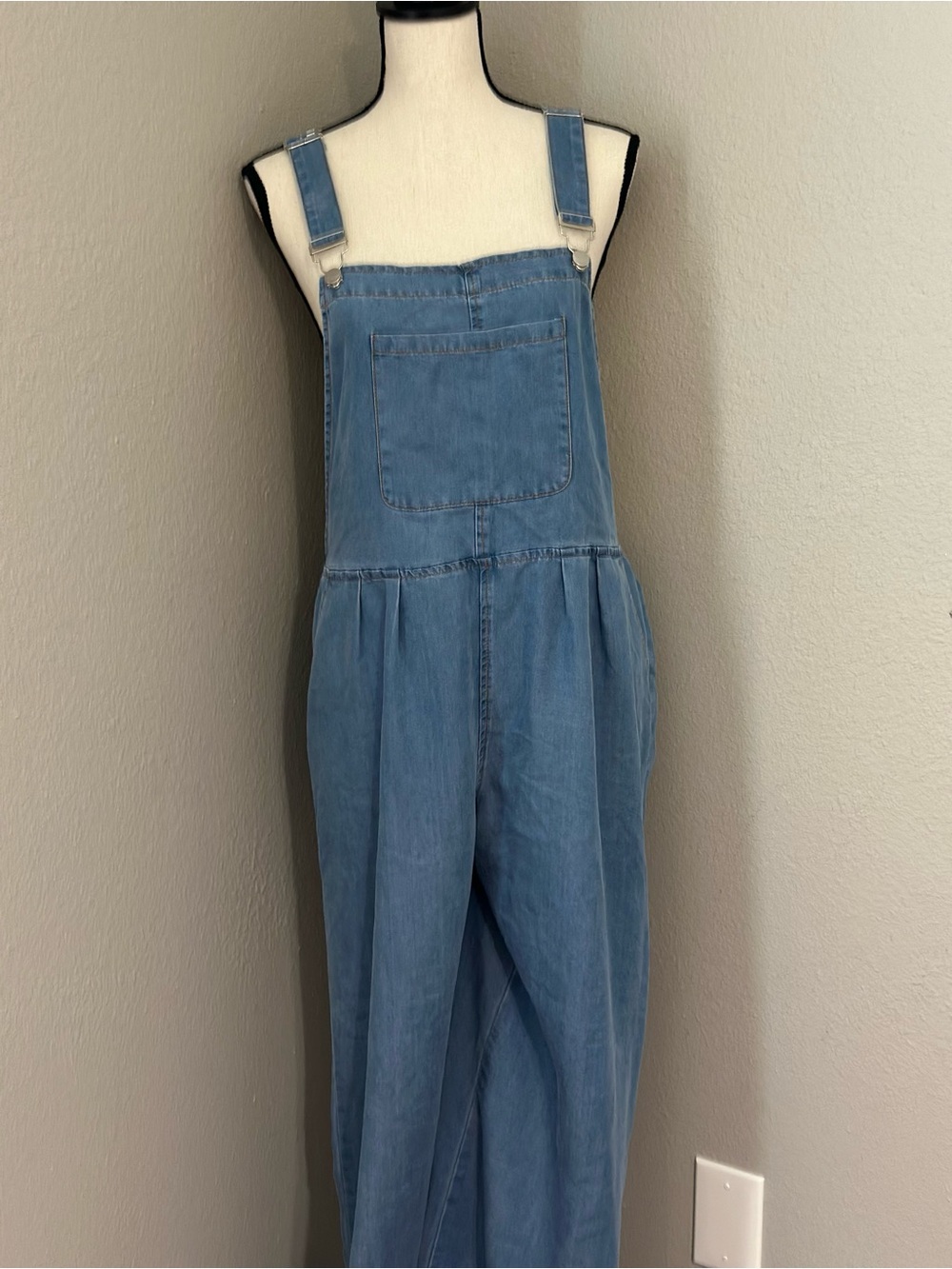 Light Blue Denim Overalls Jumper